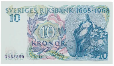 10 kronor, Tumba, Sveriges riksbank, 1968