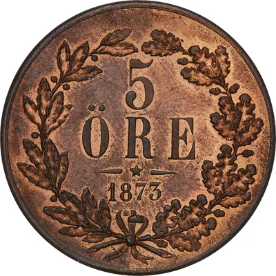 5  öre, Stockholm, Oscar II, 1873