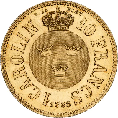 1 carolin, Stockholm, Karl XV, 1868