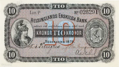 10 kronor, Helsinglands Enskilda Bank, 1879