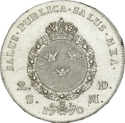 2  daler silvermynt, Stockholm, Adolf Fredrik, 1770