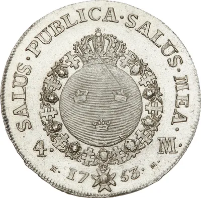 4 mark, Stockholm, Adolf Fredrik, 1753