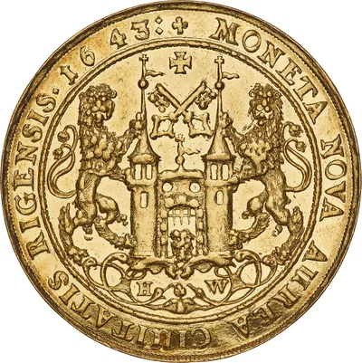 3 dukat, Riga, Kristina, 1643