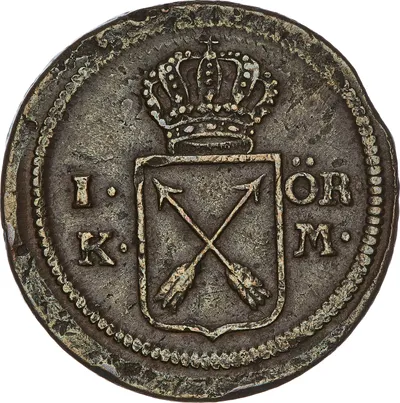 1 öre kopparmynt, Avesta, Gustav III, 1772