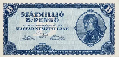 100 000 000 000 000 000 000 pengő, Ungern, Magyar Nemzeti Bank, 1946