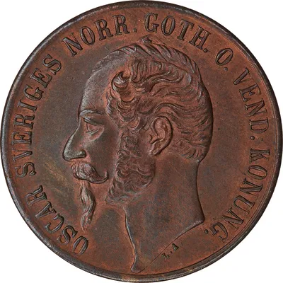 5 öre, Stockholm, Oscar I, 1857