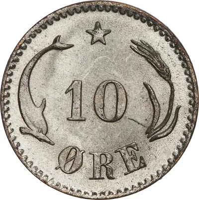 10 öre, Köpenhamn, Christian IX av Danmark, 1875