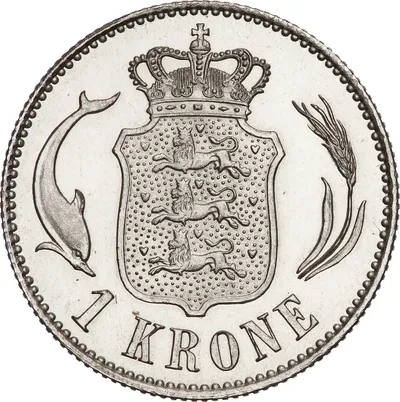 1 krona, Köpenhamn, Christian IX av Danmark, 1875