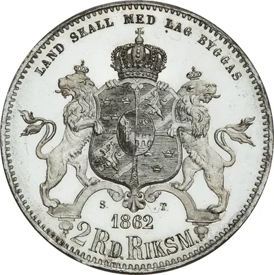 2 riksdaler riksmynt, Stockholm, Karl XV, 1862