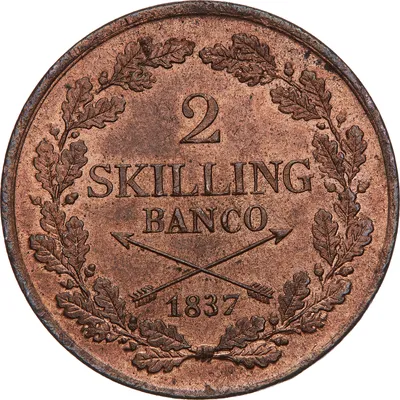 2 skilling banco, Stockholm, Karl XIV Johan, 1837