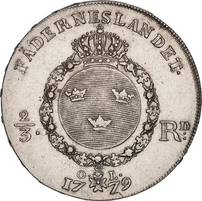 2/3 riksdaler, Stockholm, Gustav III, 1779