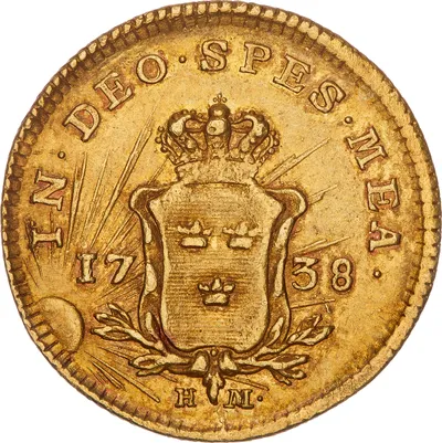 1 dukat, Stockholm, Fredrik I, 1738