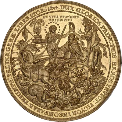 Medalj över Gustav II Adolf slagen efter kungens död den 6 november 1632