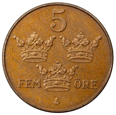 5 öre, Stockholm, Gustaf V, 1939