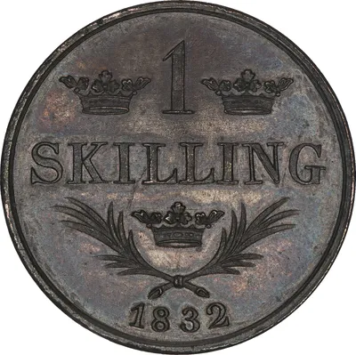 1 skilling, Stockholm, Karl XIV Johan, 1832