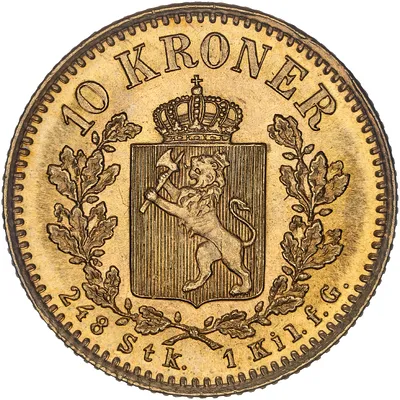 10 kroner, Oscar II, 1902