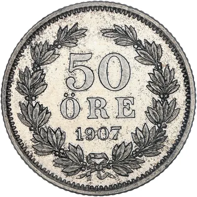 50 öre, Stockholm, Oscar II, 1907